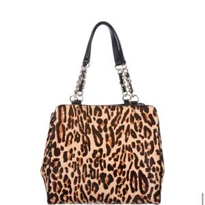 Kate Spade Crown Point Garcia Leopard Calf Fur Handbag